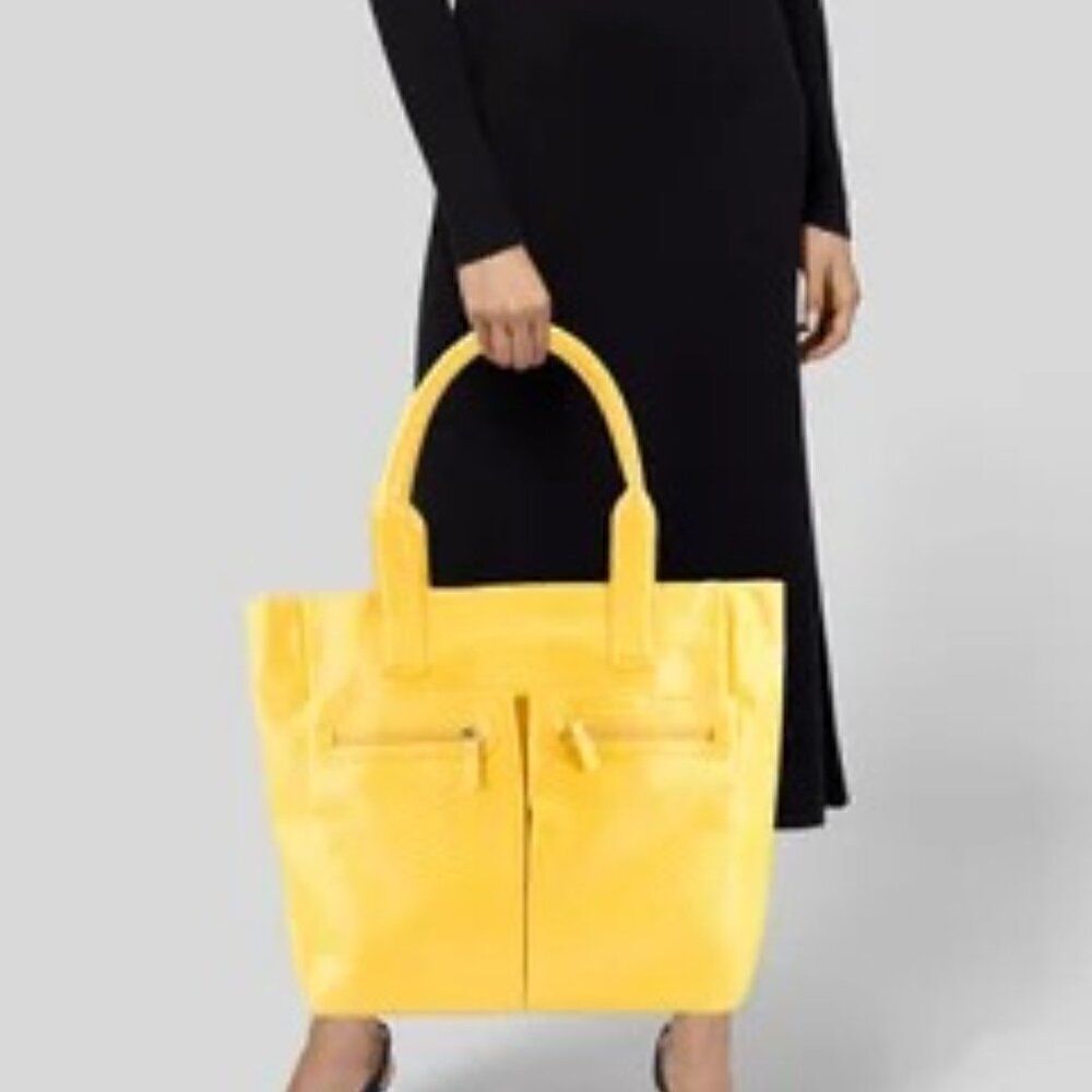 Neiman Marcus Yellow Leather Hand/Shoulder Bag - Picture 4 of 10